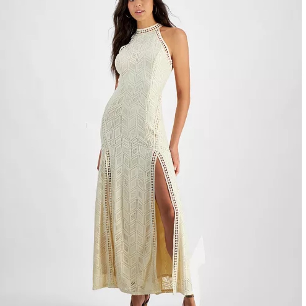 Guess Elegant Cream Sleeveless Maxi Dress size small new with tags